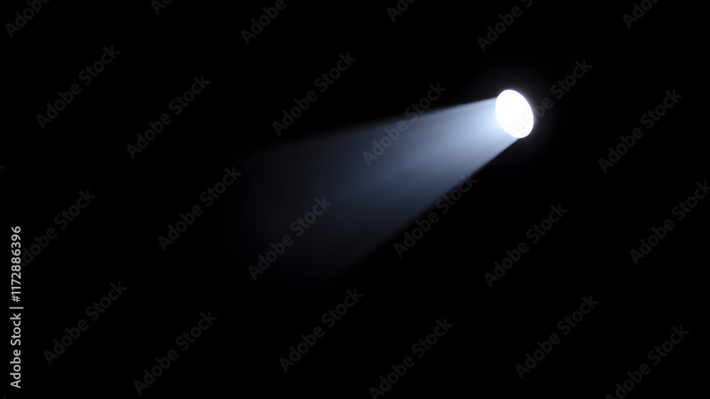 Wall mural flashlight and beam of light on a dark background. generative ai