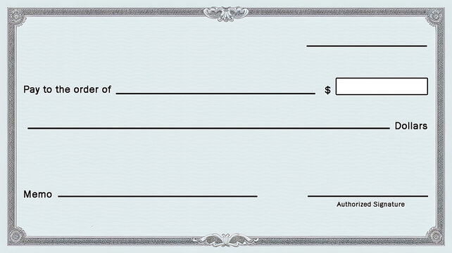 Blank Presentation Cheque Template
