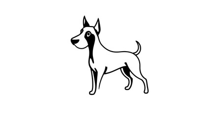 Fototapeta premium Great dane dog icon symbol logo on white background. Generative AI