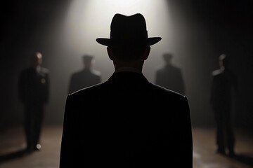 Mysterious spy agent confronts shadowy figures