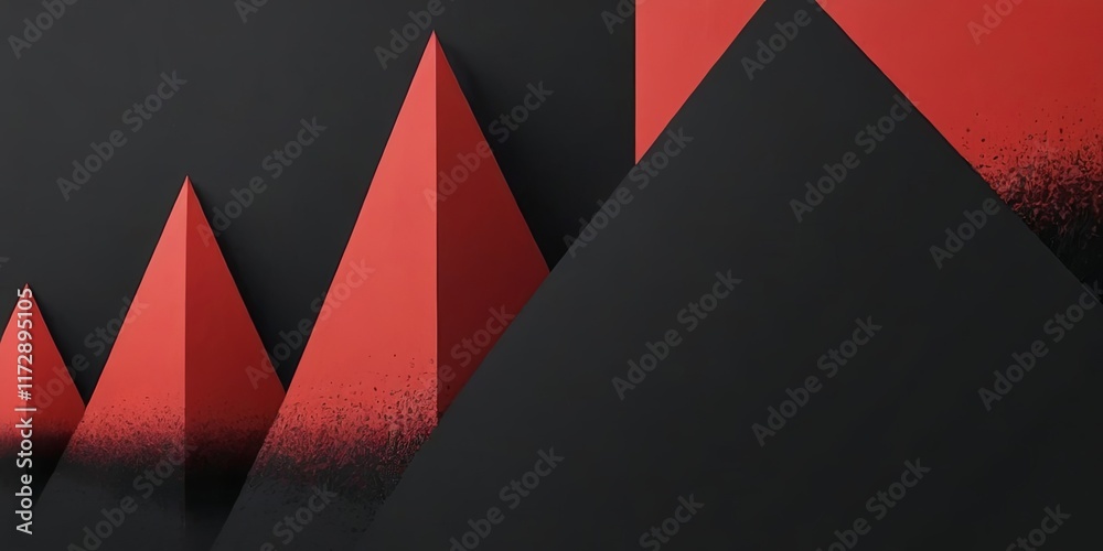 Poster a black and red background with red triangles