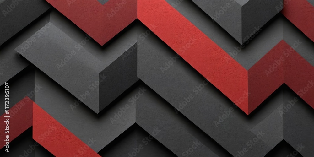 Poster a black and red striped design with a red line