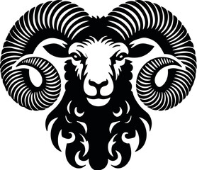 Ram vector black silhouette cricut design for T-shirt