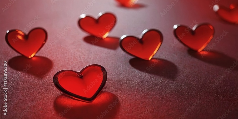 Poster a close up of a red heart with a red background