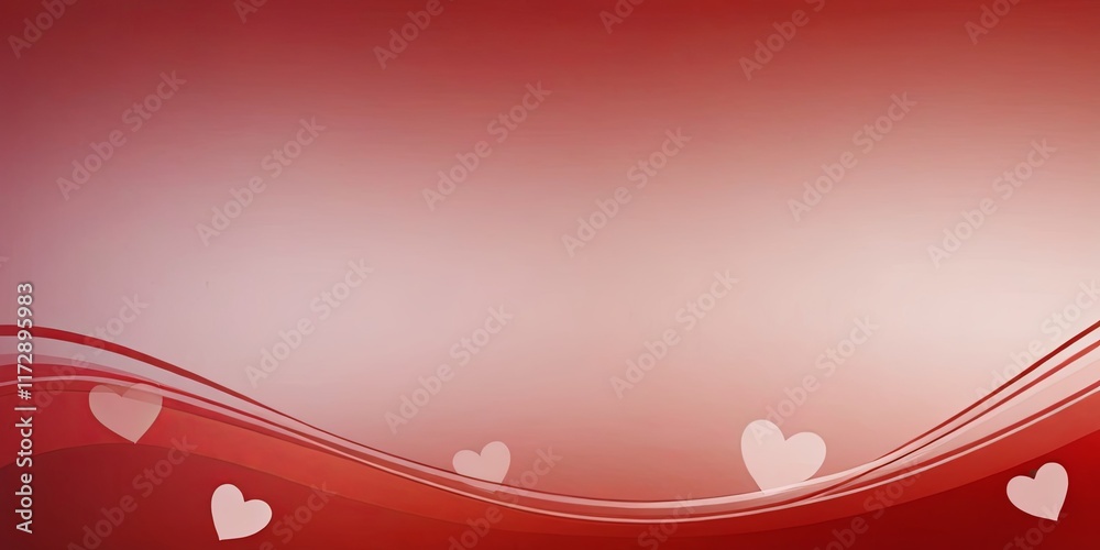 Poster a red background with a wave of hearts on it