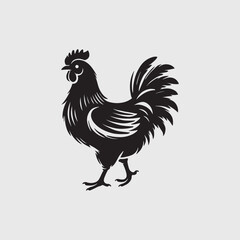 Elegant Rooster Silhouette vector art