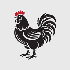 Elegant Rooster Silhouette vector art