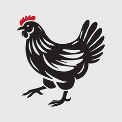 Elegant Rooster Silhouette vector art