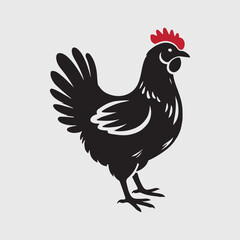 Elegant Rooster Silhouette vector art