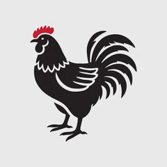 Elegant Rooster Silhouette vector art