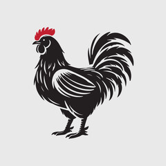 Elegant Rooster Silhouette vector art
