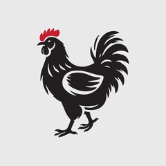 Elegant Rooster Silhouette vector art