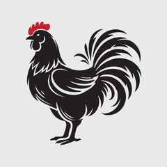Elegant Rooster Silhouette vector art