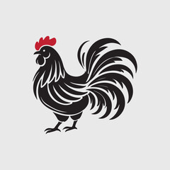 Elegant Rooster Silhouette vector art