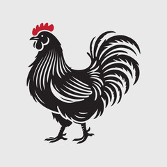 Elegant Rooster Silhouette vector art