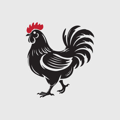 Elegant Rooster Silhouette vector art