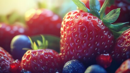 Delicious assortment of fresh fruits and berries for a vibrant and tropical culinary experience