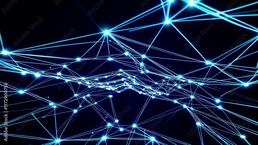 Leinwandbilder Explore intricate digital network designs with glowing lines and vibrant connections in this mesmerizing visual display