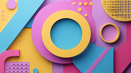 Obraz premium Vibrant Abstract Background with Geometric Shapes and Colors