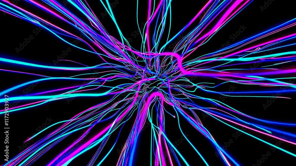 Fototapete Colorful abstract light patterns create mesmerizing visual effects in digital art
