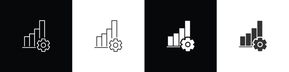 Growth graph icon. Bar chart icon. Business chart. Financial rise up. Increase profit. Economic graphic growth arrow rising. Chart icon in black, white and transparent background.