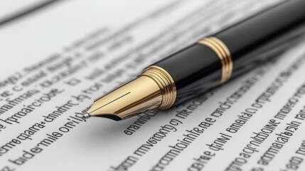 A sleek and professional black pen resting on a blank document, symbolizing an impending decision or agreement.