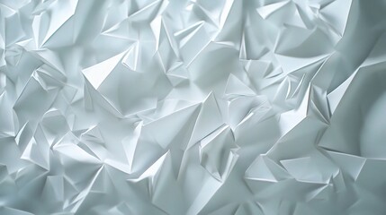Abstract White Polygon Texture with Crumpled Surface Detail