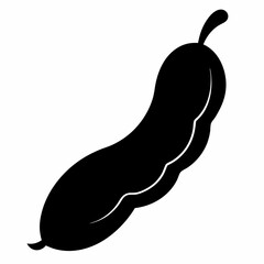 Tamarind  black silhouette vector