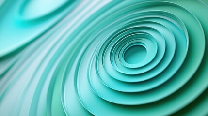 A close-up of layered circular shapes in a soothing turquoise gradient.
