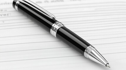 A stylish pen resting on a crisp page, symbolizing a moment of inspiration and creative energy.