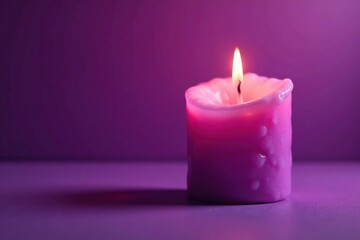 Soft focus candle on elegant purple background, purple, refinement, opulence