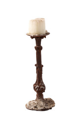 Fototapeta premium Vintage Candlestick holder isolated on white