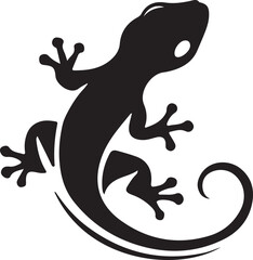black and white Lizard logo type silhouette design