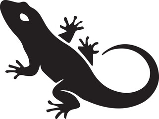black and white Lizard logo type silhouette design