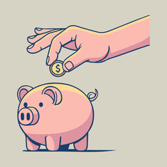 illustration of a hand saving money