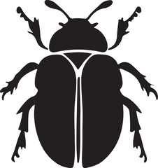 a black and white Beetle logo type silhouette design