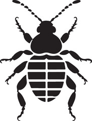 a black and white Beetle logo type silhouette design
