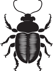 a black and white Beetle logo type silhouette design