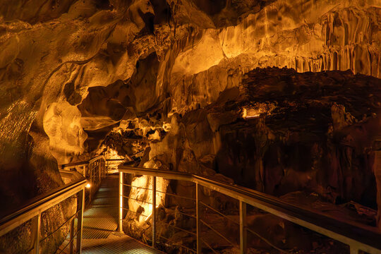 Tulumtaş cave, natural stalactite cave. G&ouml;lbaşı, Ankara, T&uuml;rkiye