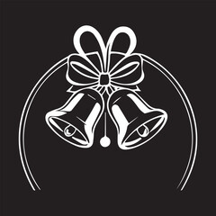 black and white wedding bell logo type silhouette design