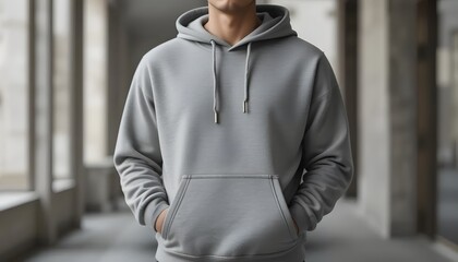 Mockup person in a hoodi