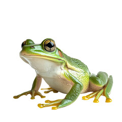 Obraz premium a real green frog full body isolated on a white background