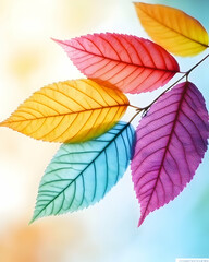 Obraz premium Vibrant autumn leaves nature setting colorful leaves illustration bright environment close-up view artistic concept