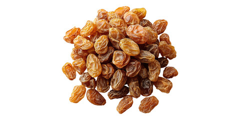 Obraz premium Pile of brown raisins isolated on transparent background