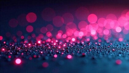 Glittering pink sparkles on a darkened surface, evening mood, glittery effect