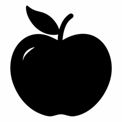 Black Silhouette Velvet Apple Vector Art