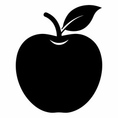 Black Silhouette Velvet Apple Vector Art
