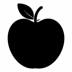 Black Silhouette Velvet Apple Vector Art
