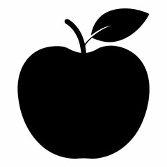 Black Silhouette Velvet Apple Vector Art