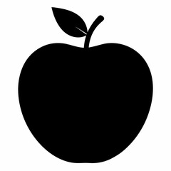 Black Silhouette Velvet Apple Vector Art